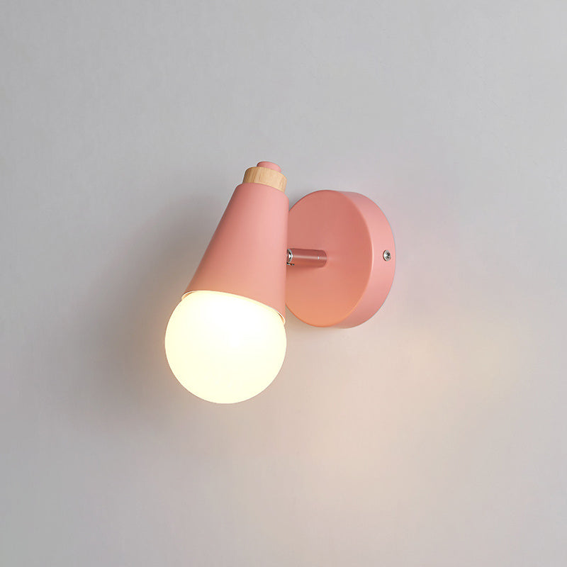 Modern Nordic Macarons Style Unique Shade Wall Sconce Metal 1 Light Sconces in Black and White