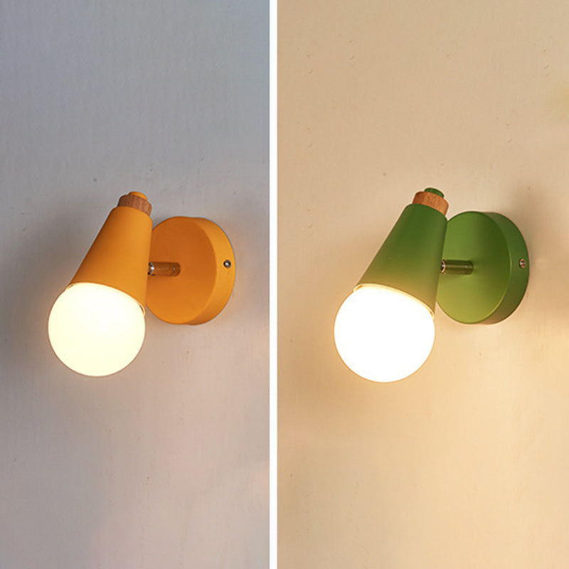 Modern Nordic Macarons Style Unique Shade Wall Sconce Metal 1 Light Sconces in Black and White