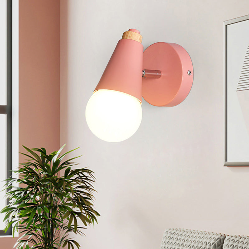 Modern Nordic Macarons Style Unique Shade Wall Sconce Metal 1 Light Sconces in Black and White