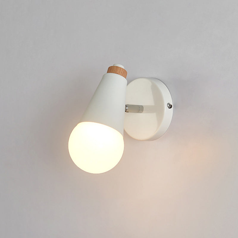 Modern Nordic Macarons Style Unique Shade Wall Sconce Metal 1 Light Sconces in Black and White