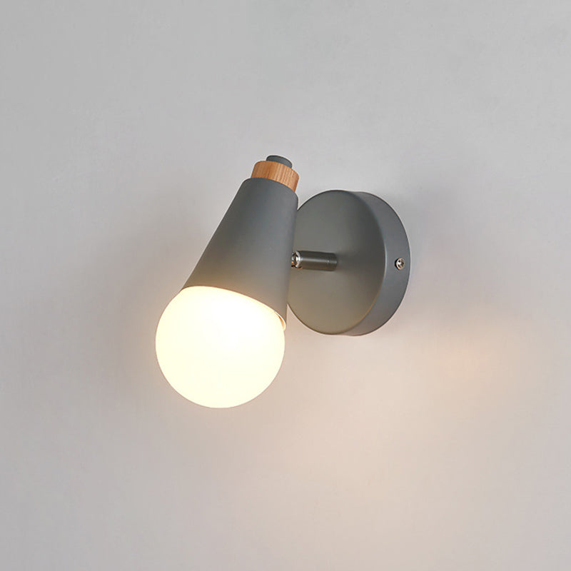 Modern Nordic Macarons Style Unique Shade Wall Sconce Metal 1 Light Sconces in Black and White