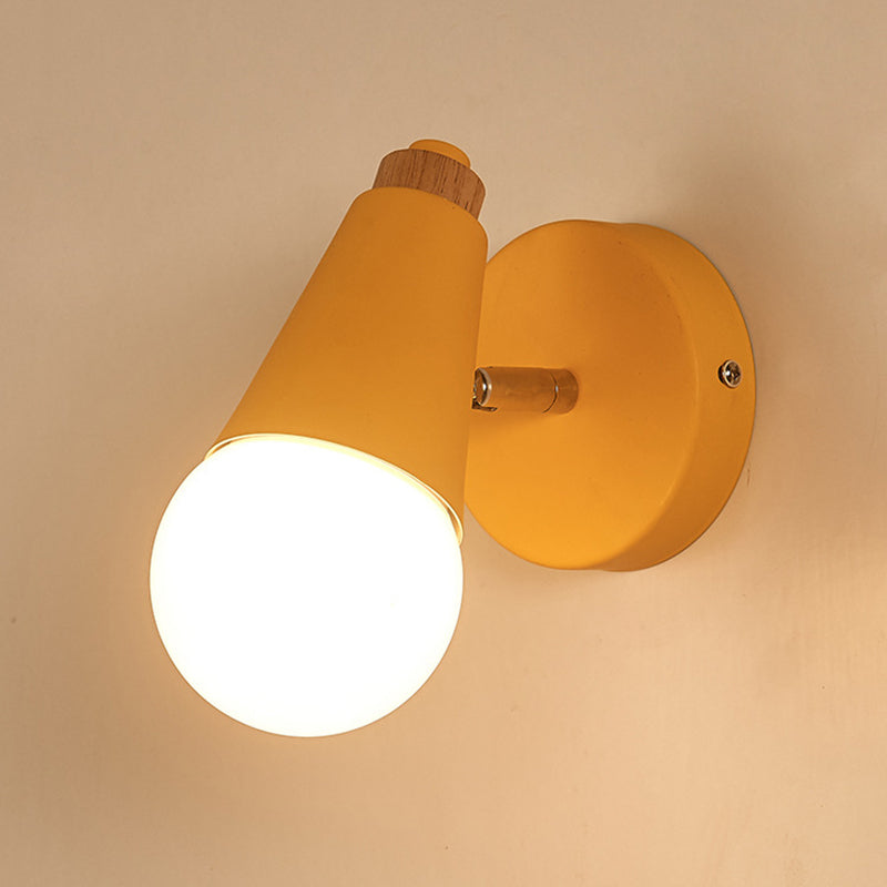 Modern Nordic Macarons Style Unique Shade Wall Sconce Metal 1 Light Sconces in Black and White