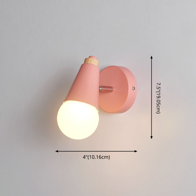 Modern Nordic Macarons Style Unique Shade Wall Sconce Metal 1 Light Sconces in Black and White