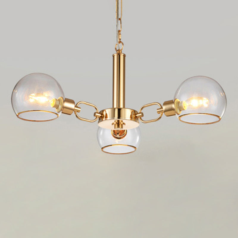 Modern Luxury Sputnik Pendant Light Wrought Iron Hanging Lamp with Clear Glass Shade