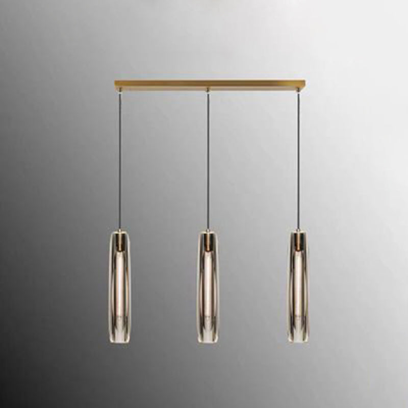 Lampe suspendue en or en or dans le pendentif en cuivre de style luxe moderne