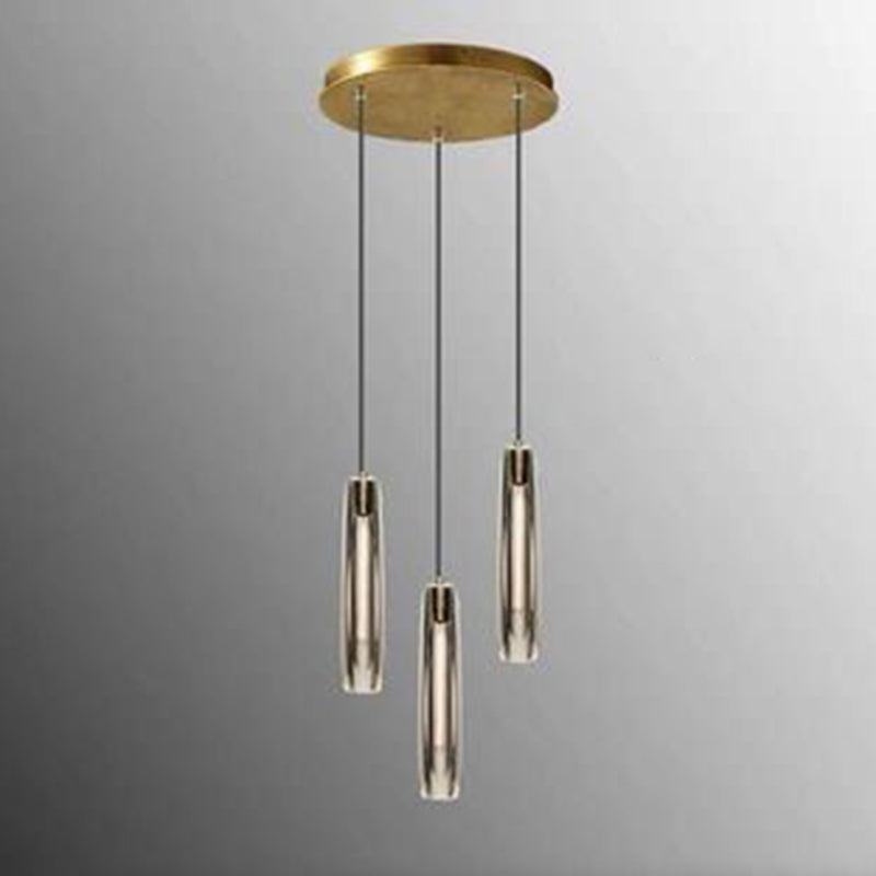Lampe suspendue en or en or dans le pendentif en cuivre de style luxe moderne