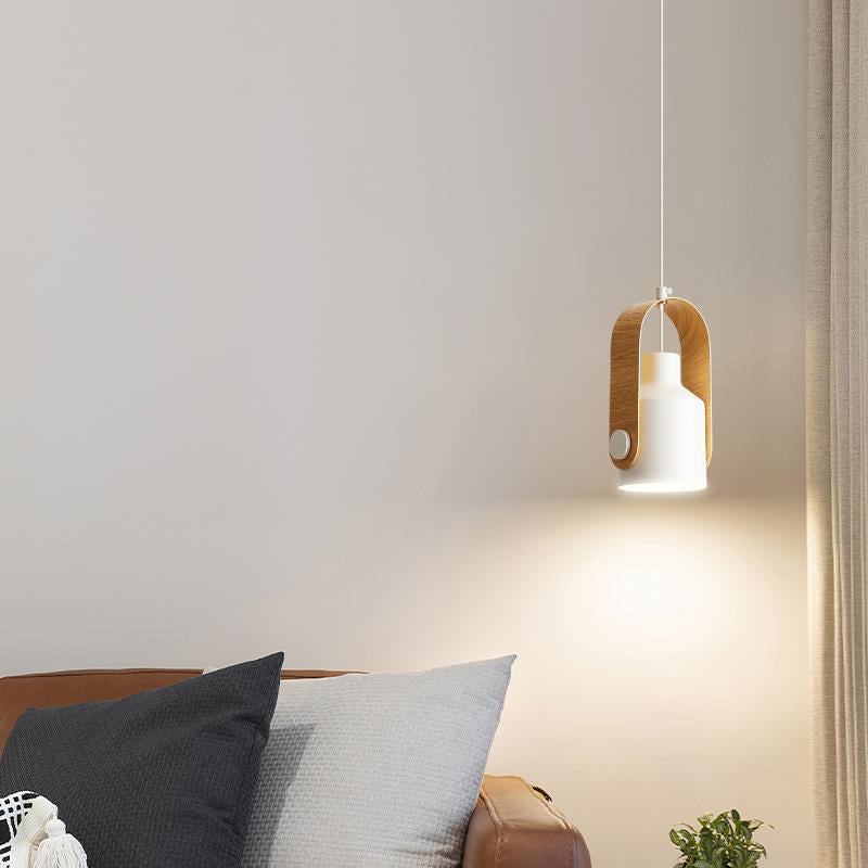 Lacquered Iron Pendant Light in Modern Creative Style Can Macaron Hanging Lamp for Interior Spaces