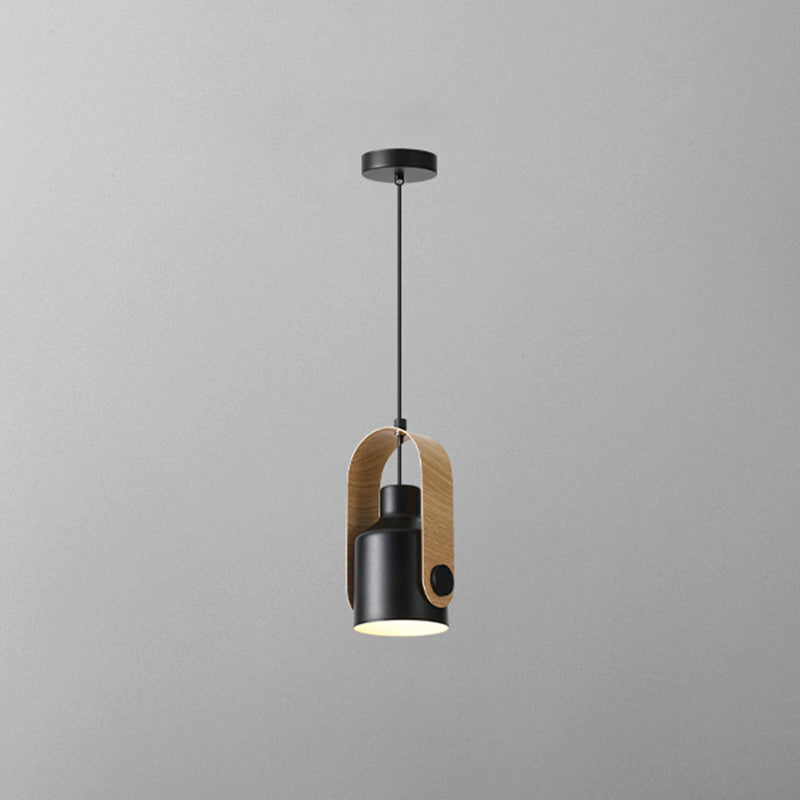 Lacquered Iron Pendant Light in Modern Creative Style Can Macaron Hanging Lamp for Interior Spaces