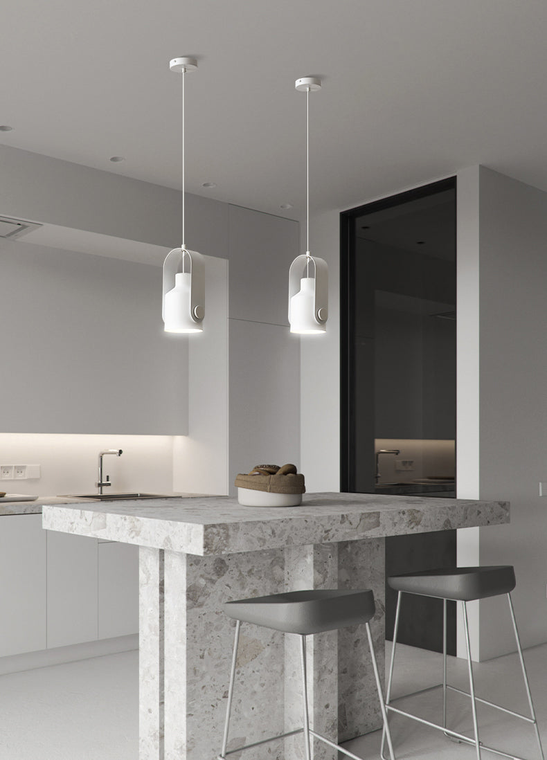 Lacquered Iron Pendant Light in Modern Creative Style Can Macaron Hanging Lamp for Interior Spaces