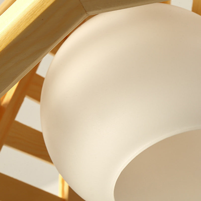 Couleur en rondins tronqué conique lampe suspendue dans la simplicité moderne Pendante en bois avec une teinte en verre