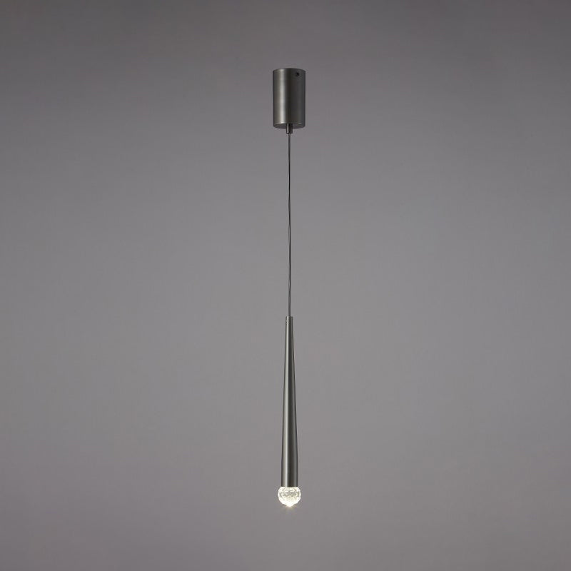 Crystal modern pendant Light 1-Light Cone Plafond Lightture pour chambre à coucher