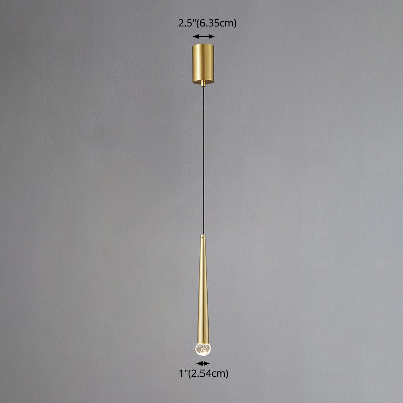Crystal modern pendant Light 1-Light Cone Plafond Lightture pour chambre à coucher