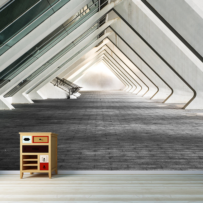 Soft Color 3D illusion Mural with Mysterious Tunnel Pattern  Photography  Wall Decor