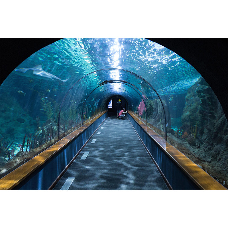 3D Illusion Wall Mural with Tunnel Pattern Contemporary Mildew Resistant Wall Art for Living Room