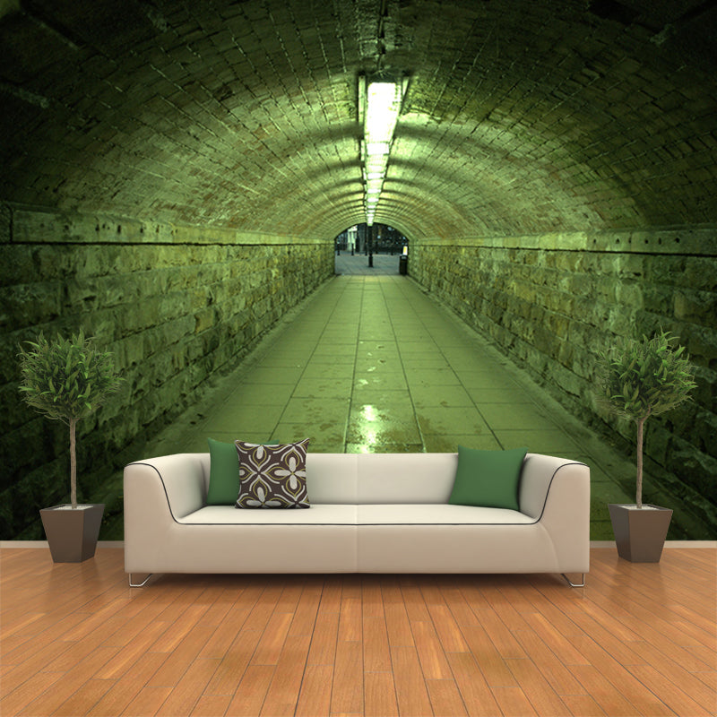 3D Illusion Wall Mural Contemporary Mildew Resistant Wall Art for Living Room