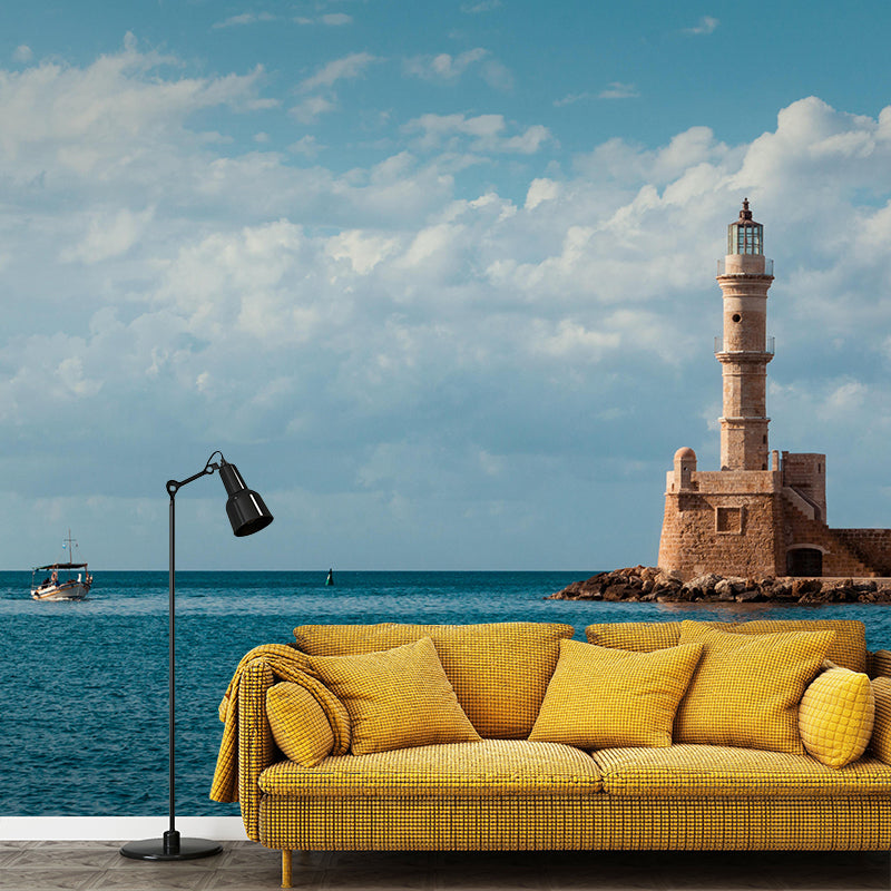 Large Lighthouse Wall Mural Contemporary Mildew Resistant Wall Art for Living Room