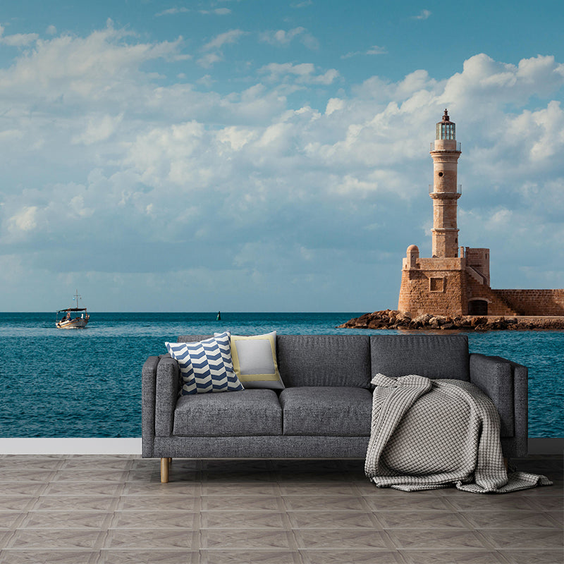 Large Lighthouse Wall Mural Contemporary Mildew Resistant Wall Art for Living Room