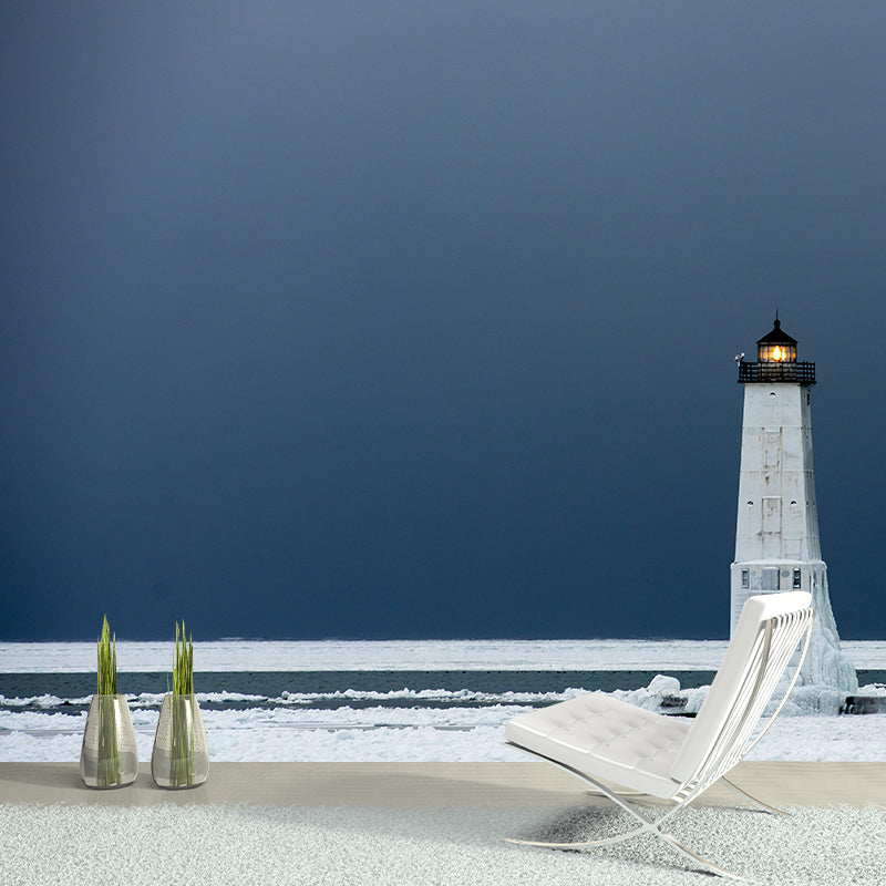 Soft Color Stain Resistant Beacon Mural Decal Modern Style Nautical Wall Decor for Bathroom