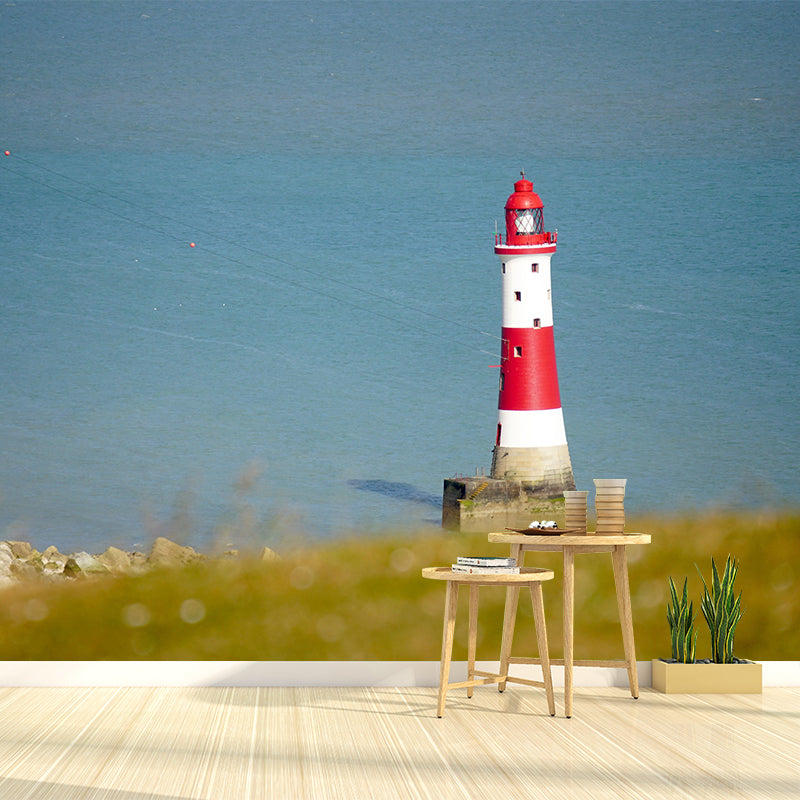 Soft Color Stain Resistant Beacon Mural Decal Modern Style Nautical Wall Decor for Bathroom