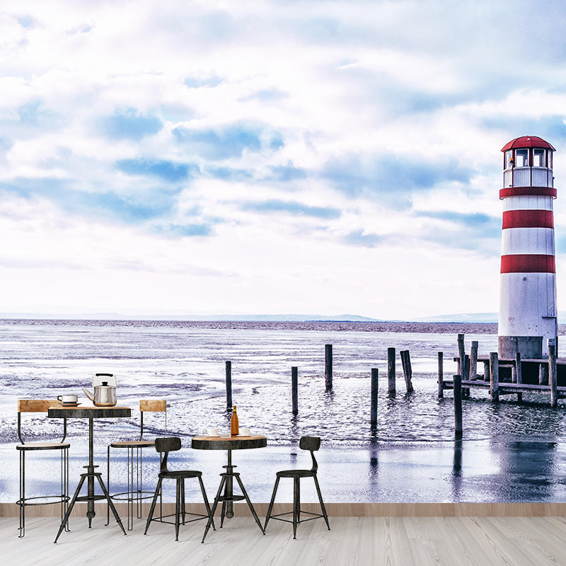 Photography Style Beacon Wall Mural Soft Color for Home Decor Multiple Sizes Available