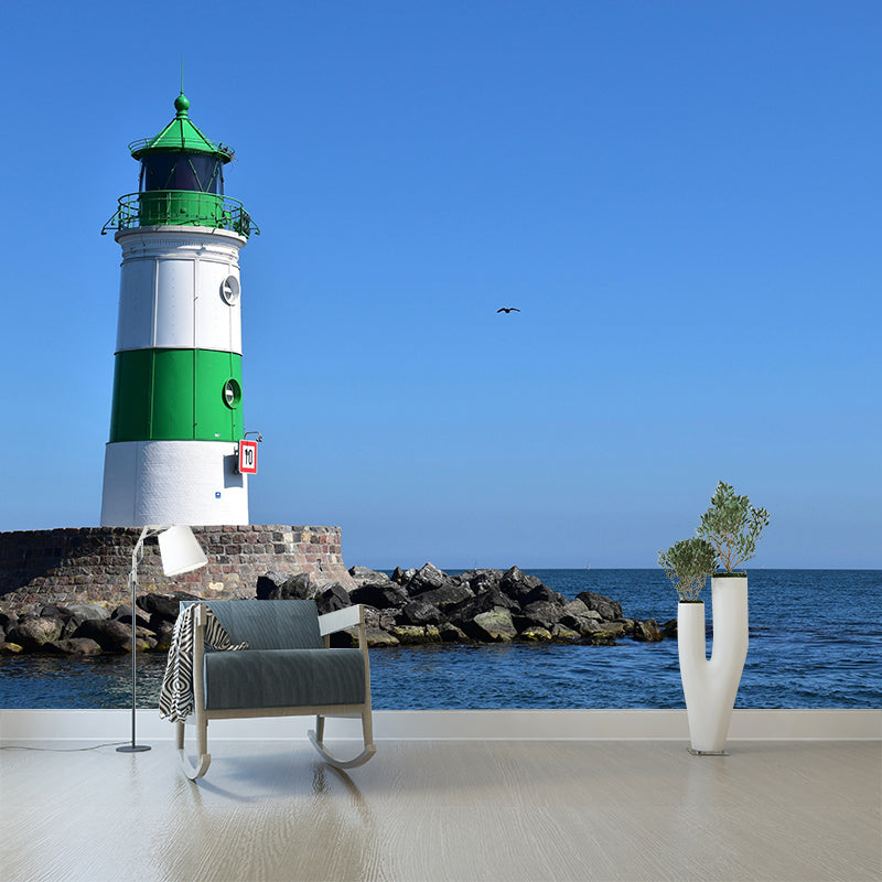 Photography Nautical Mural Wallpaper Lighthouse Scene Bathroom Wall Murals