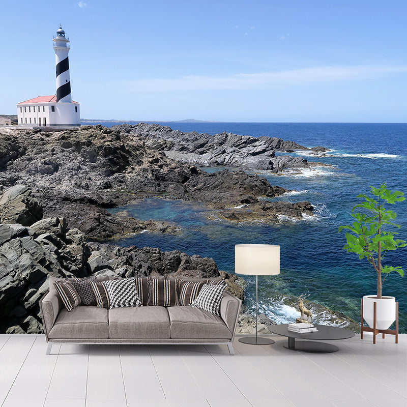Photography Nautical Mural Wallpaper Lighthouse Scene Wall Decor Bathroom Wall Murals