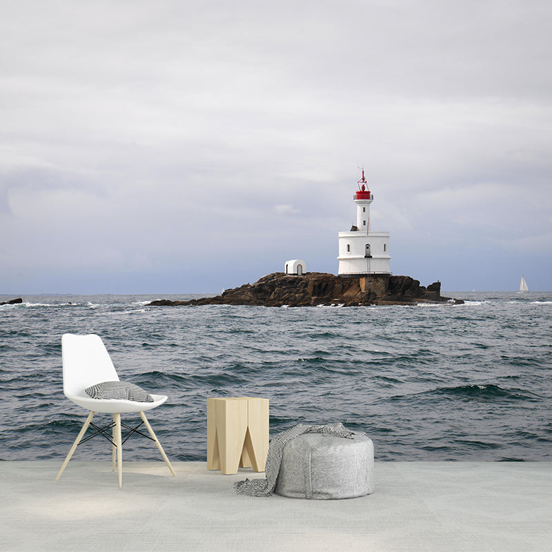 Photography Nautical Mural Wallpaper Lighthouse Scene Wall Decor Bathroom Wall Murals