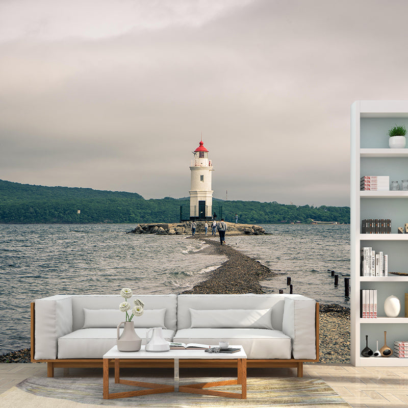 Giant Nautical Mural Wallpaper Lighthouse Scene Wall Decor Bathroom Wall Murals