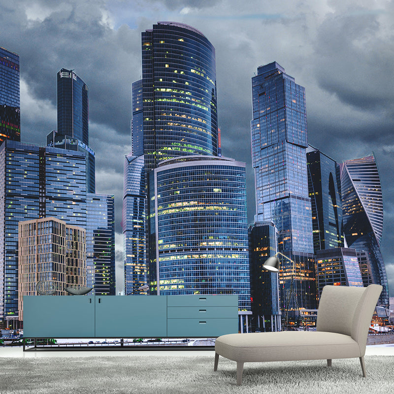 Romantic Paris Cityscape Mural Wallpaper Soft Color Moisture Resistant Wall Decor for Room