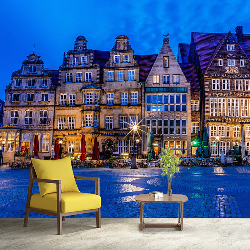 Beautiful Bremen Cityscape Mural Wallpaper Soft Color Moisture Resistant Wall Decor for Room