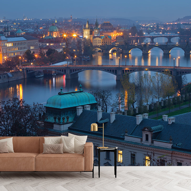 Photography Prague City Mural Wallpaper Modern Style Wall Decor for Living Room
