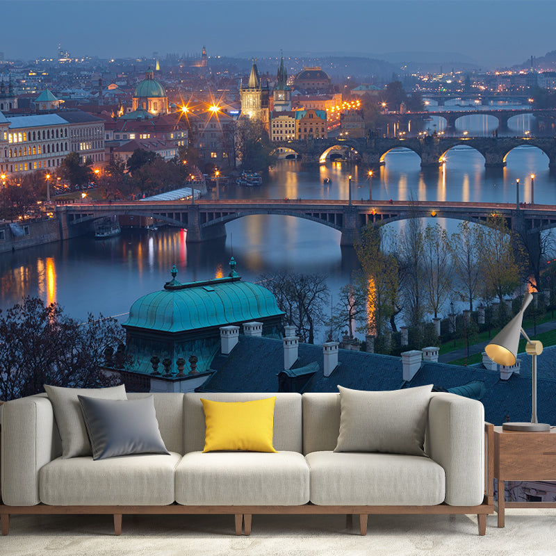 Photography Prague City Mural Wallpaper Modern Style Wall Decor for Living Room