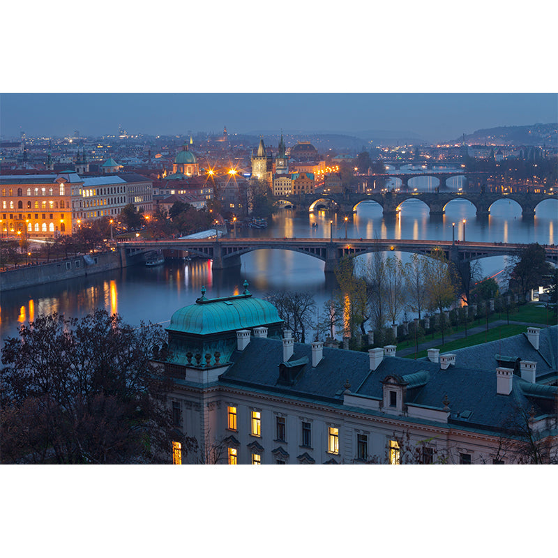 Photography Prague City Mural Wallpaper Modern Style Wall Decor for Living Room