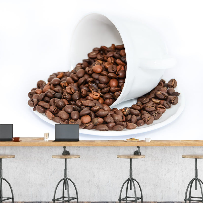 Coffee Beans Mural Wallpaper Modern Decorative Coffee Shop, Custom Size Available