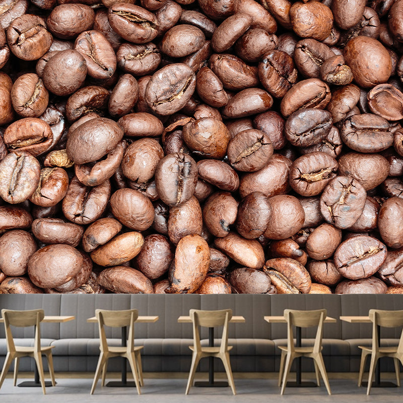 Coffee Beans Mural Wallpaper Removable Wall Art for Coffee Shop Decor, Customised