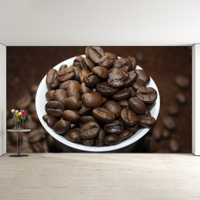 Coffee Beans Mural Wallpaper Removable Wall Art for Coffee Shop Decor, Customised