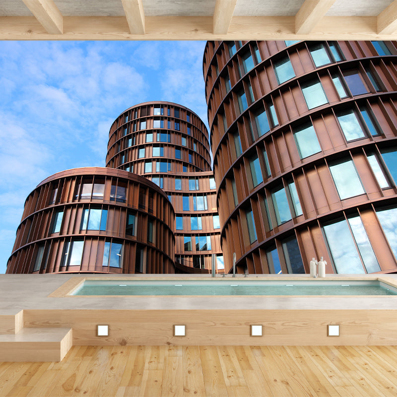 Photo Stain Resistant Architecture Mural Decal Modern Wall Decor for Meeting Room