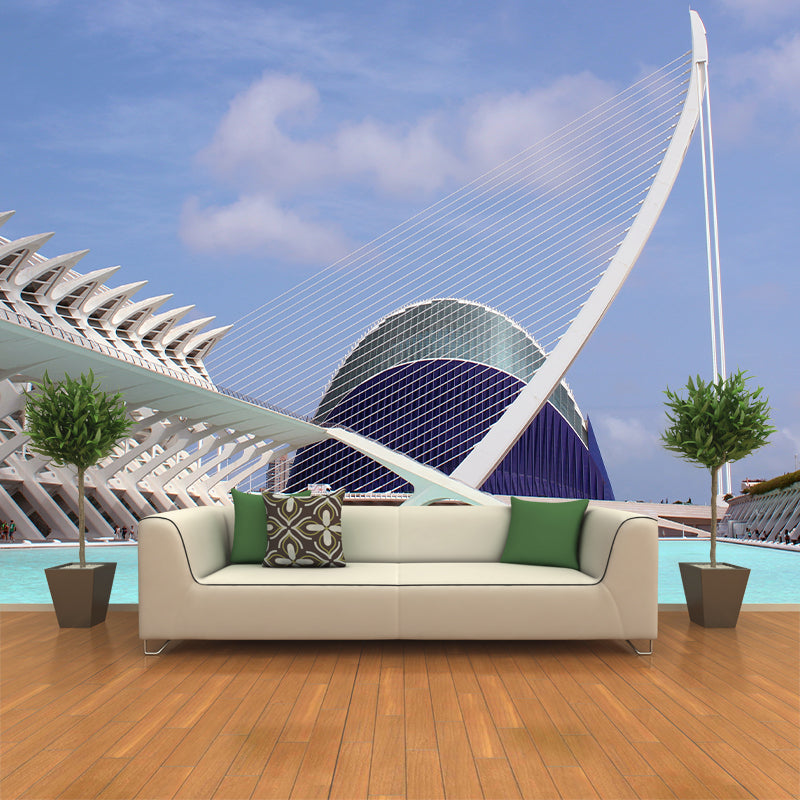 Photo Stain Resistant Architecture Mural Decal Modern Wall Decor for Meeting Room