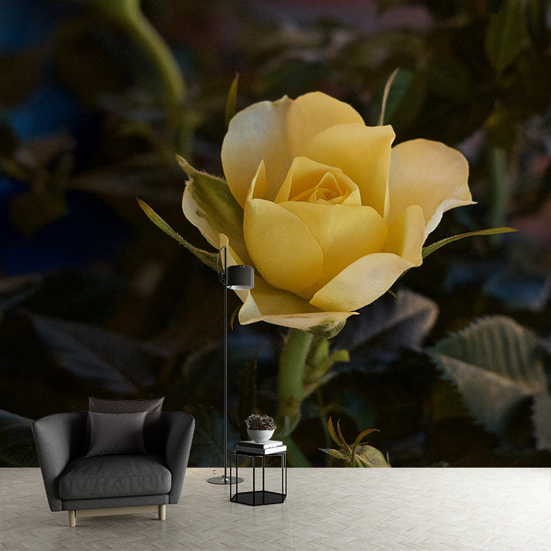 Modern Blossoming Rose Wall Mural Waterproofing Wall Art for Bedroom Decor