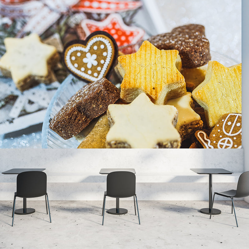 Sweet Cookies Wall Murals Stain Resistant Wall Decor for Bakery Shop, Personalised Size