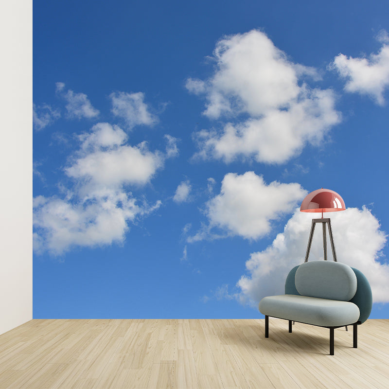 White Clounds Mural Wall Paper Home Decorations for Kitchen Livingroom Bedroom