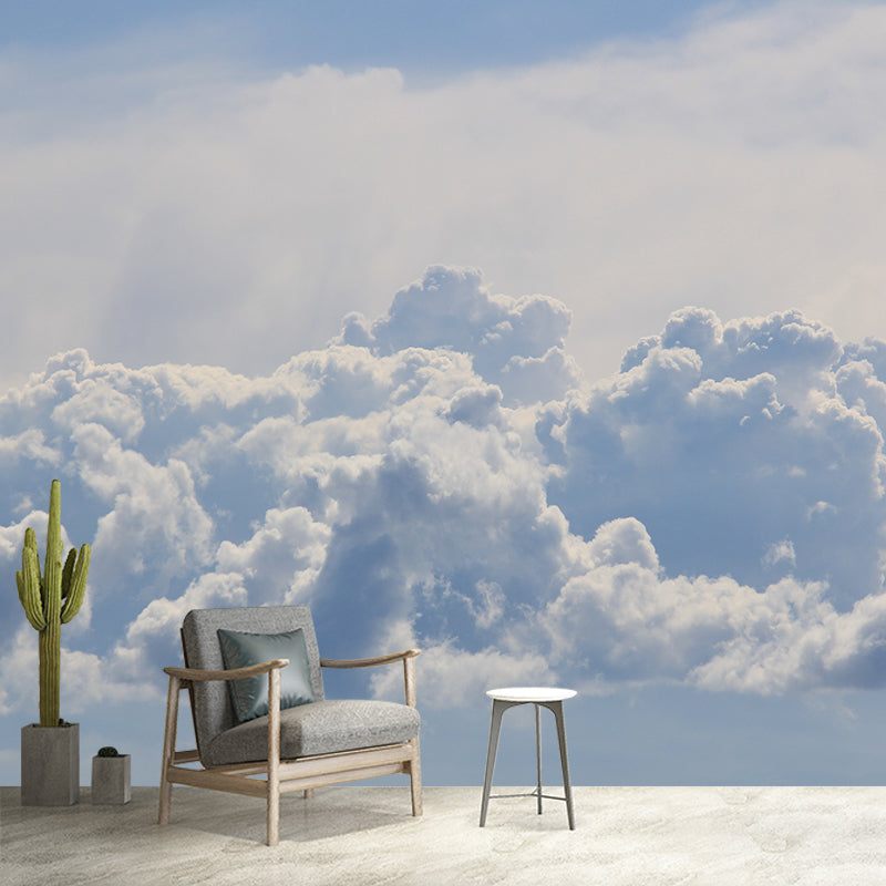 White Clounds Mural Wall Paper Home Decorations for Kitchen Livingroom Bedroom