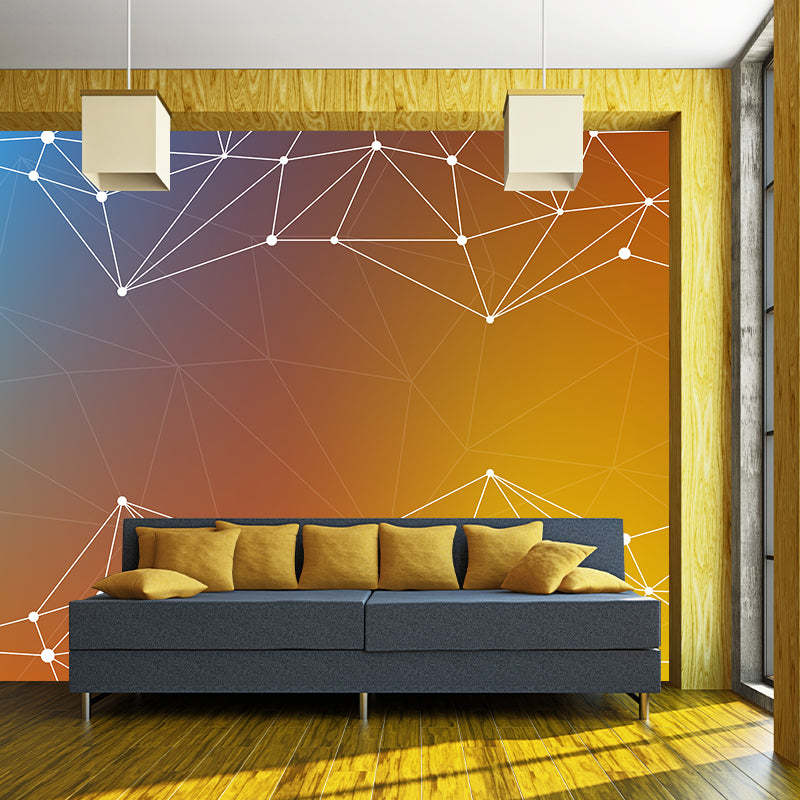 Modern Geometry Wall Mural Decal Moisture Resistant Wall Decor, Custom Size Available