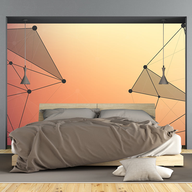 Modern Geometry Wall Mural Decal Moisture Resistant Wall Decor, Custom Size Available