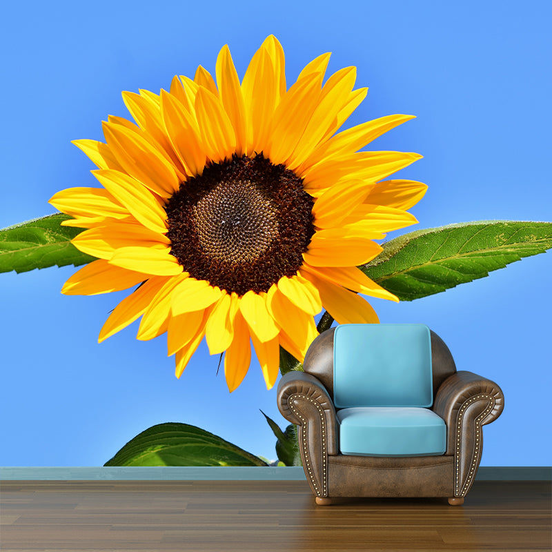 Yellow Sunflower Waterproof Decor Mural  for Bathroom Kitchen Sleeping Room