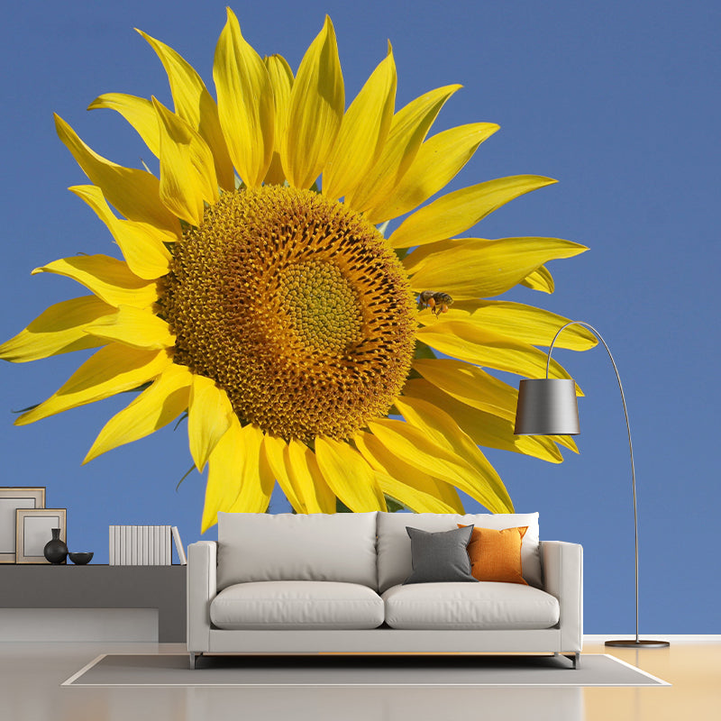 Yellow Sunflower Waterproof Decor Mural  for Bathroom Kitchen Sleeping Room