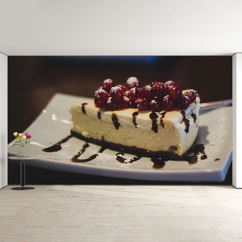 Delicious Cake Wall Decal Mural Stain Resistant Contemporary Dessert Shop Wall Covering