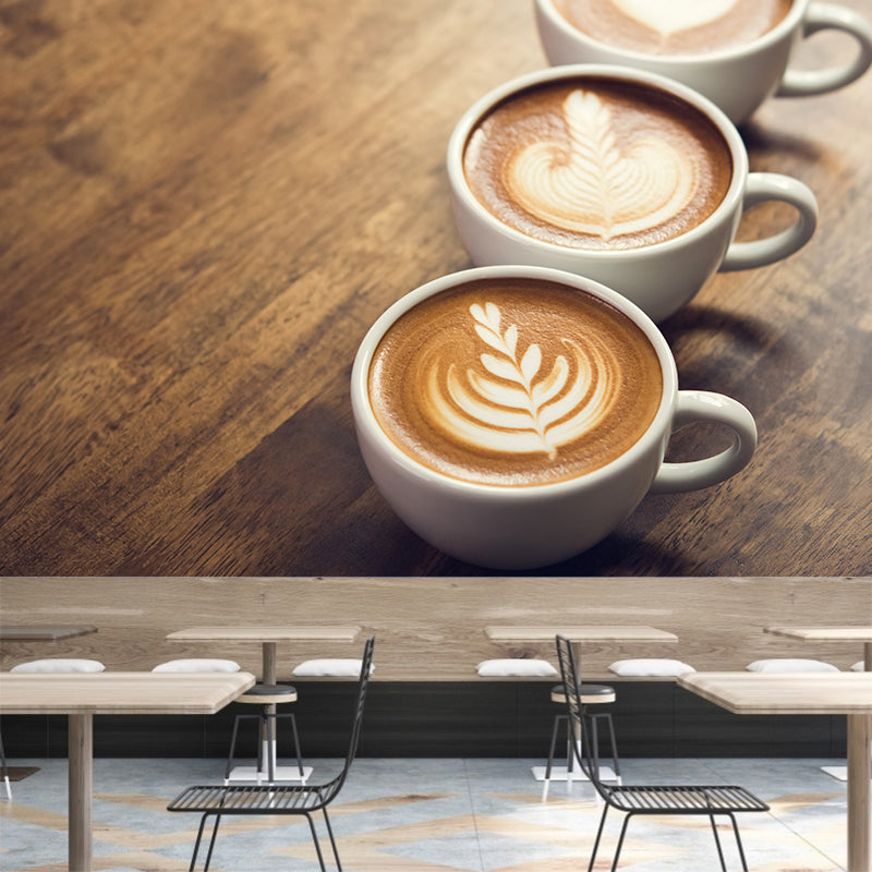 Coffee Mural Wallpaper Coffee Shop Waterproof Wall Covering, Made to Measure