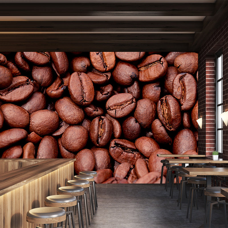 Coffee Beans Photo Mural Wallpaper Wall Art for Bar and Coffee Shop, Waterproofing