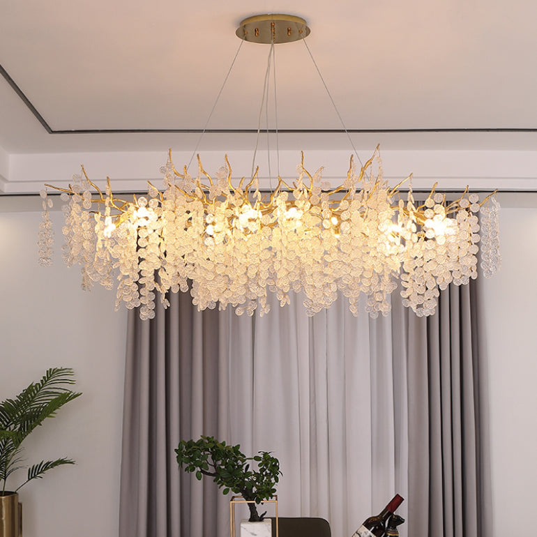 Modern Pendant Lighting for Kitchen Island Rectangle Chandelier Lighting Fixtures